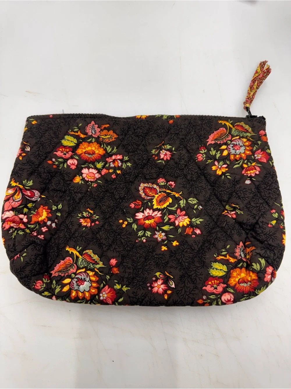 Vintage Vera Bradley Retired Chocolat Large Cosmetic Bag - U.S. Made